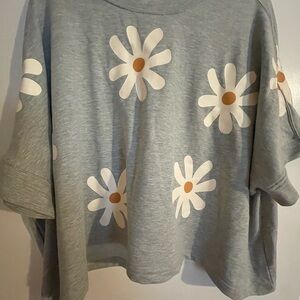 Gray Floral Women's sweatshirt 30” pit to pit